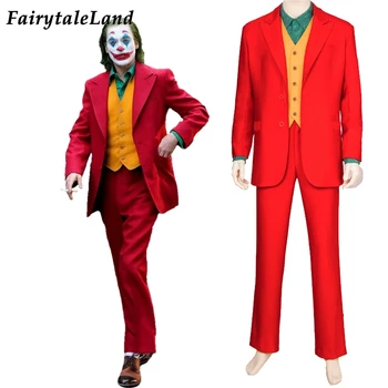 

Movie Joker Origin Cosplay Outfit Joker Arthur Fleck Costume Fancy Halloween Costume Batman Joker Red Suit Shirt