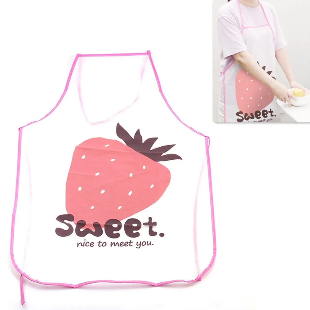 

Fruit Pattern PVC Aprons for Baking Cooking Waist Bib Kitchen Accessories Sleeveless Waterproof Anti-oil Aprons BBQ Tools