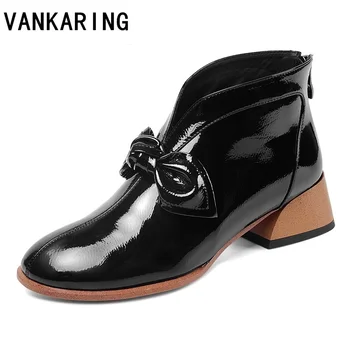 

high quality soft leather women ankle boots high heel autumn winter boots ladies zipper boots bow-tie casual shoes zapatos mujer