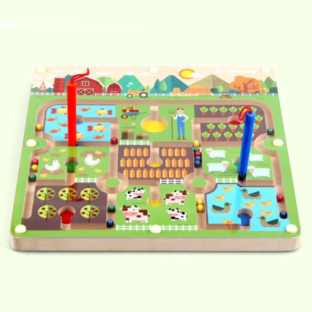 wooden magnetic maze