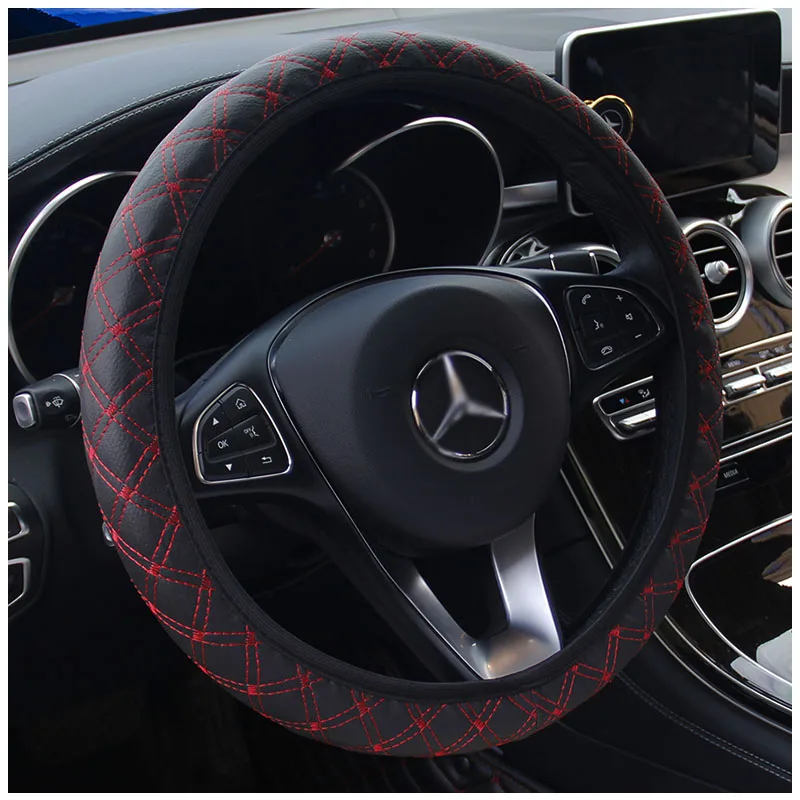 DIY плюшевый чехол рулевого колеса автомобиля черный серый бежевый коричневый
