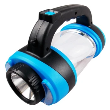 

New Outdoor Search Hand-Held Camping Lamp Powerful Flashlight Rechargeable Ultra-Bright Led Multifunctional Household(Blue)