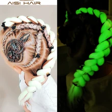 AISI волосы флуоресцентные плетеные волосы огромные косички неоновые светящиеся волосы синтетические косички Kanikalon для белых женщин блестящие волосы