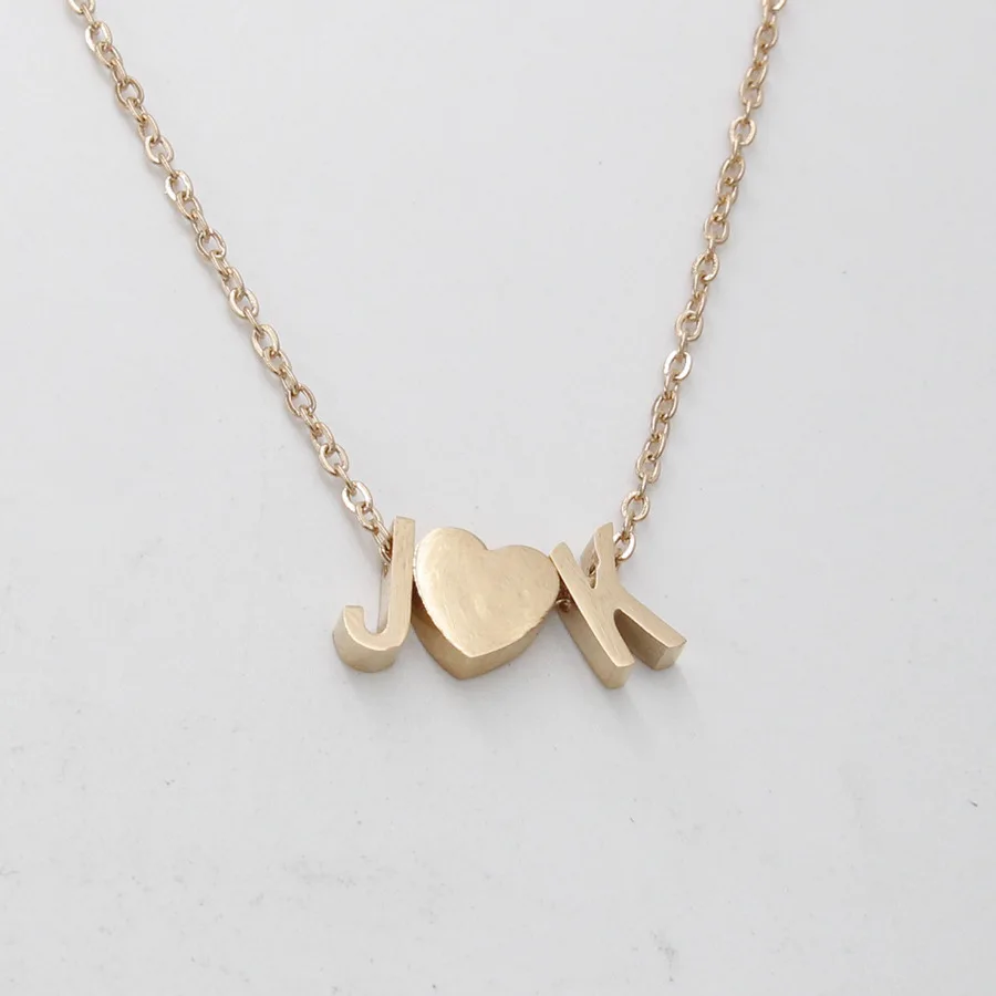 New Fashion Heart\u0026letter Necklace For 