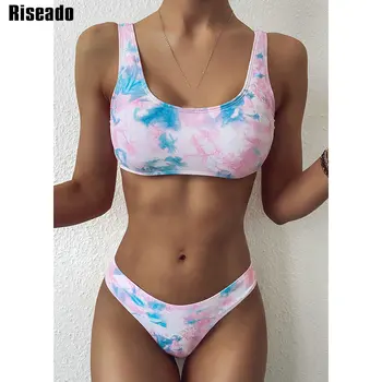 

Riseado Push Up Bikinis Set 2020 Swimwears Women Swimsuits Gradient biquini Vest Beachwear Sexy Thong Bathings Suit Summer