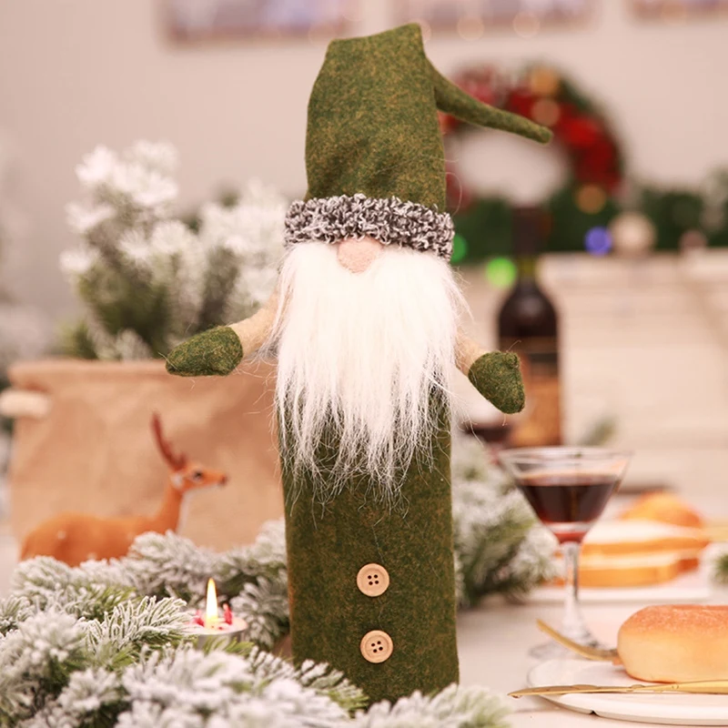 Рождественские гномы винные бутылки крышка, ручной работы шведский Tomte Gnomes винные бутылки топперы Санта Клаус бутылки Сумки с кулиской St