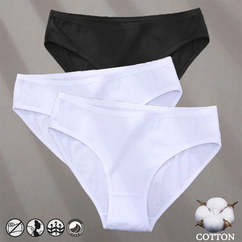 thumbnail image 1 of Bragas de algodón con patrón de diseño Jacquard para mujer, ropa interior Sexy, lencería femenina, calzoncillos íntimos de Color sólido, 1 of 5