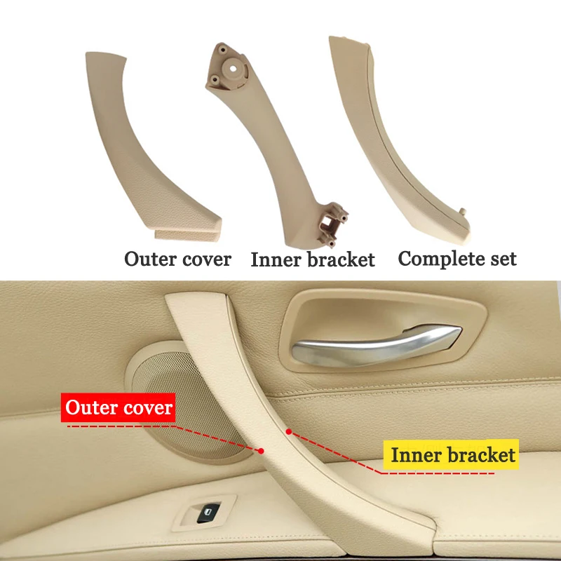 2 шт./компл. автомобиля внутренняя ручка межкомнатных дверей Панель тянуть накладка левый и правый для BMW 3 серии E90 E91 2004-2012 авто аксессуары