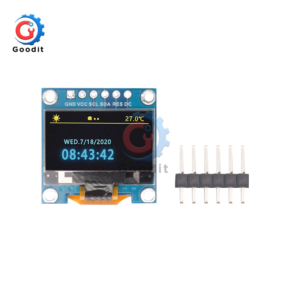 Оригинальный светодиодный модуль O SPI/IIC I2C 0 96 дюйма белый/синий/желтый синий 128X64