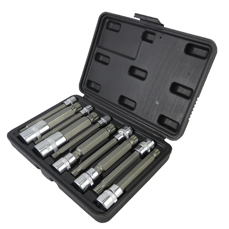 High quality 10pcs Twelve angle sleeve 12 head quick spanner plum blossom star spear nozzle screwdriver key socket wrench set |