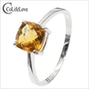 Gran oferta de lujo anillo de plata de alta calidad 100% citrino Natural Real anillo sólida plata esterlina 925 joyería de anillo de boda para mujer ► Foto 1/6