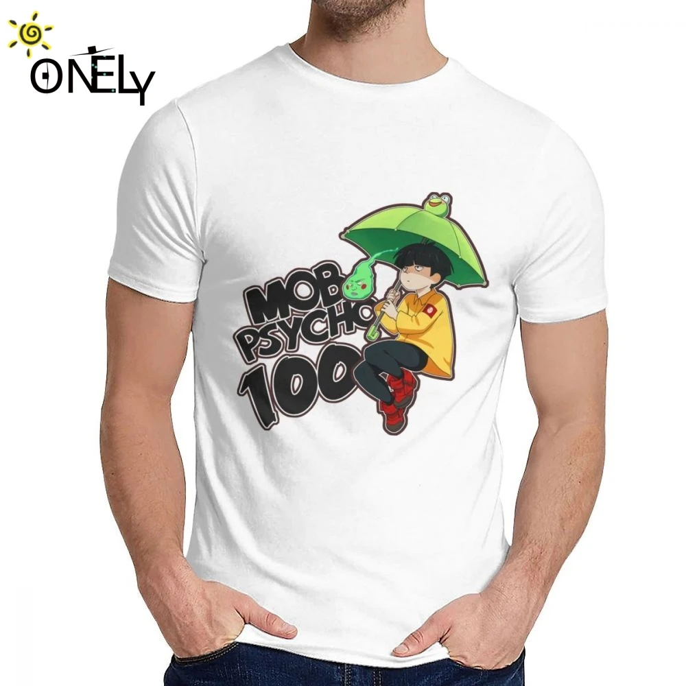 Mob Psycho (милый чудак 100 зонтик Лягушка футболка с круглым вырезом для отдыха