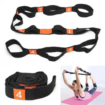 

Multi-Grip Loops Yoga Stretch Strap Waist Leg Back Pilates Fitness Exercise Belt Exercise Tools