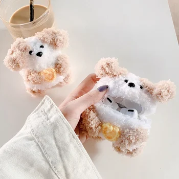

Plush Cute 3D Long Ear Dog Silicone Soft Bluetooth Wireless Earphone Case For Apple AirPods Pro 3/2/1 Protection Box