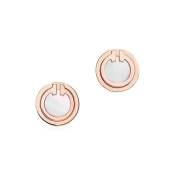 

ED TFB Original 925 Sterling Silver Double T White Gold Rose Gold Earrings Jewelry with Original Logo Luxury Jewellery