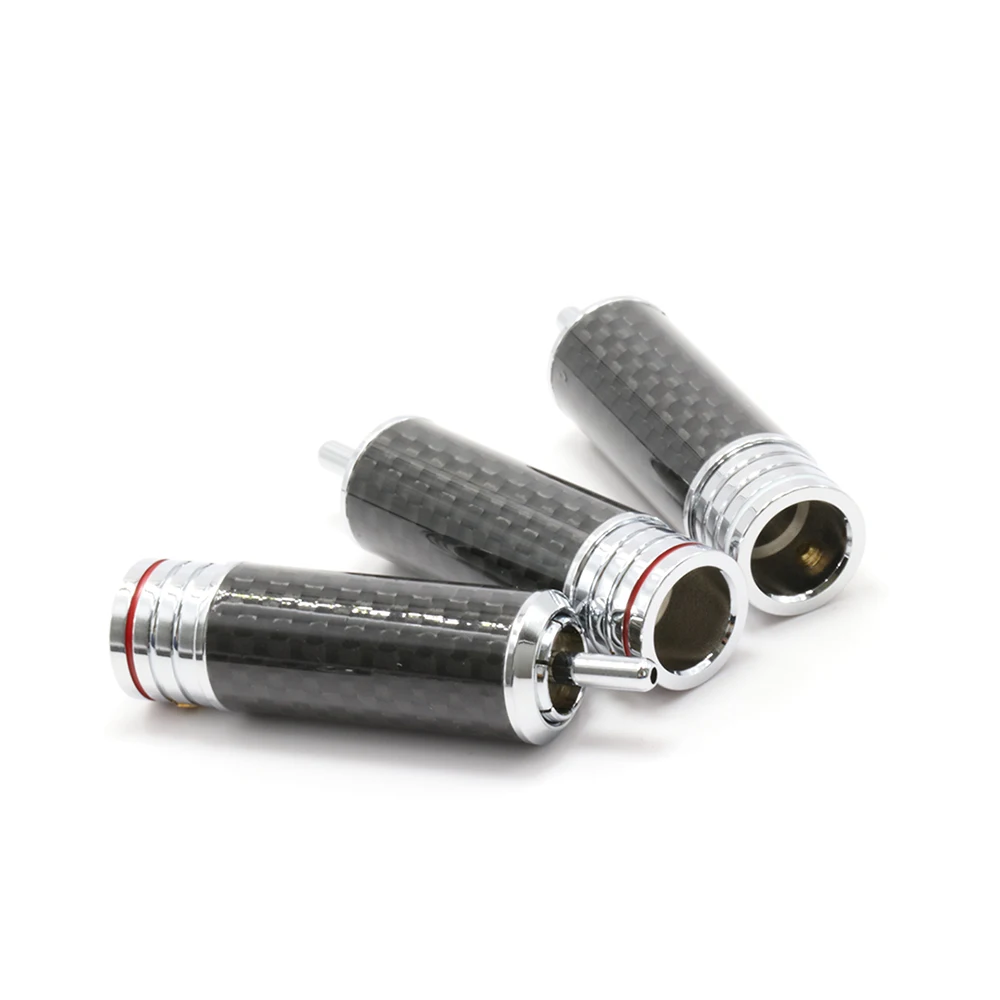 4 шт. HIFI хромированный RCA разъем, соединительный кабель разъем, аудио аксессуары из углеродного волокна RCA терминал