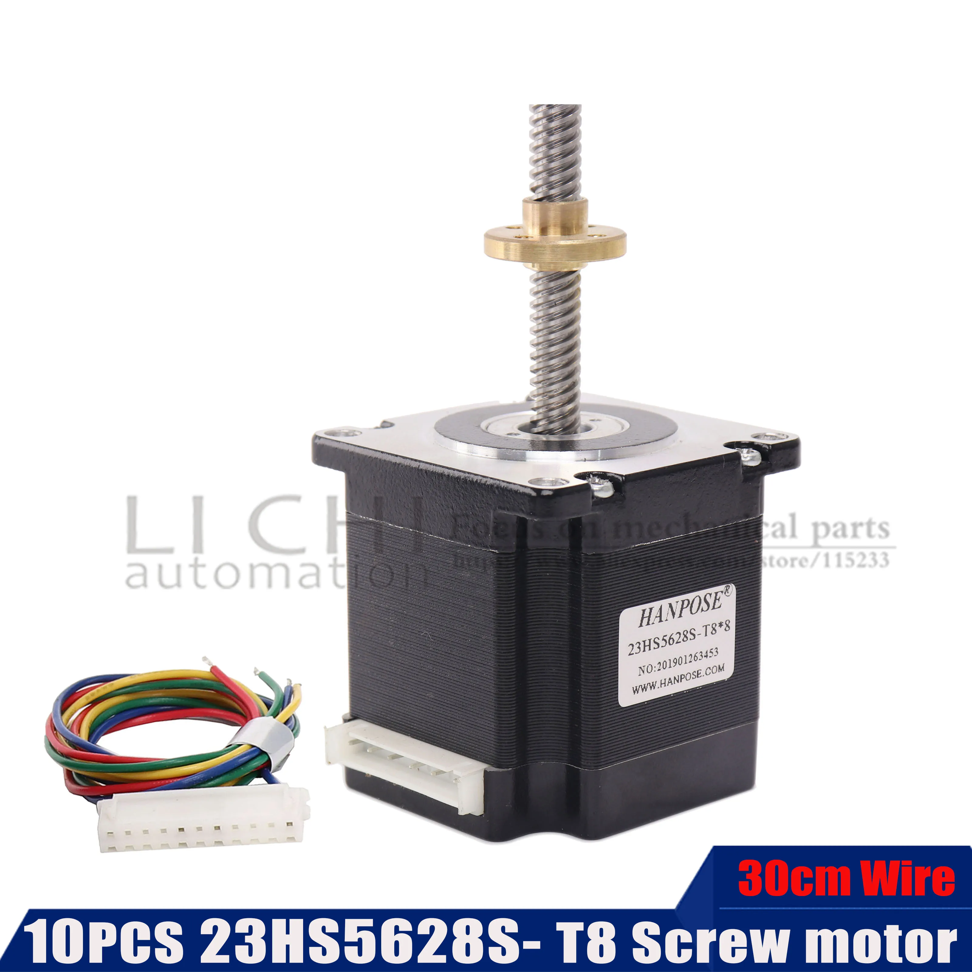 

10PCS 4-lead Nema 23 Stepper Motor 57 23HS5628s 310mm T8 Screw Rod Linear Z-Motor with Trapezoidal Lead Srew for 3D printer