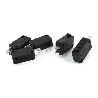 

5Pcs NO+NC SPDT 3 Pin Black Push Button Action Momentary Micro Switch