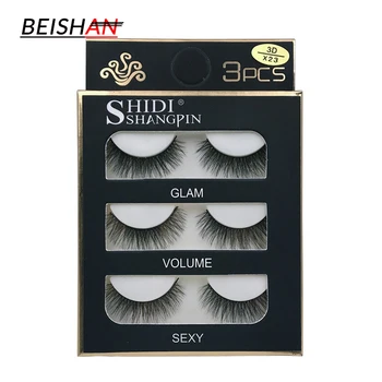 

3 Pairs 3D Mink eyelash Cross Thick Natural 1cm Fake Eye Lashes Professional Makeup Eye Lashes Handmade Women Beauty Tools