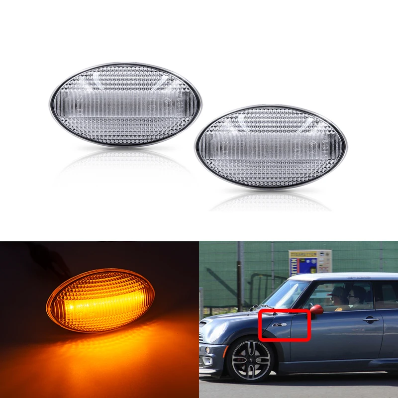 Для Mini Cooper R50 R53 02-06 R52 04-08 2 шт. прозрачные линзы Передняя желтая фотография |
