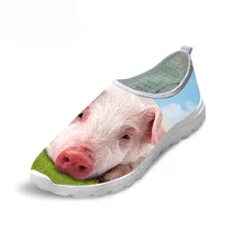 HYCOOL/Женская обувь на плоской подошве; Модные женские сетчатые кроссовки с 3D принтом в виде животных; женская пляжная обувь без шнуровки на платформе; светильник