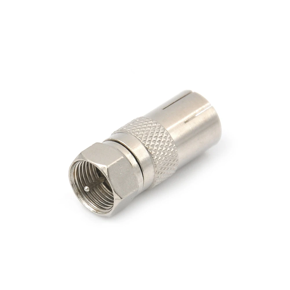 

1pc F Type Male Plug Adapter Connector Durable Converter To Coax Female Socket Zinc Alloy For Satellite TV DVR Coaxial Connector