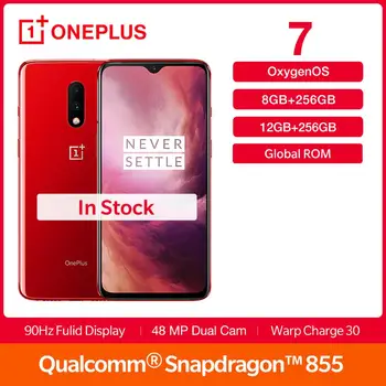 New OnePlus 7 Global Rom 256 GB ROM 6.41 inch AMOLED Display Snapdragon 855 48MP Dual Cam 3700 Battery Smartphone NFC Android 9