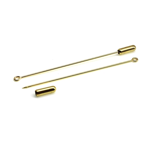 10Pcs Brooches Safety Pins With Rubber Hat Copper Ball Silver Gold Bronze  Color Jewelry Crafts DIY Making Accessories 6.1cm