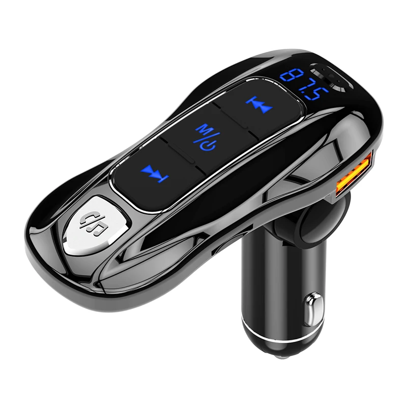 Автомобильный Bluetooth 5,0 беспроводной комплект для громкой связи Авто аудио MP3 музыкальный плеер стерео звук Быстрая зарядка поддержка Udisk TF карта зарядное устройство