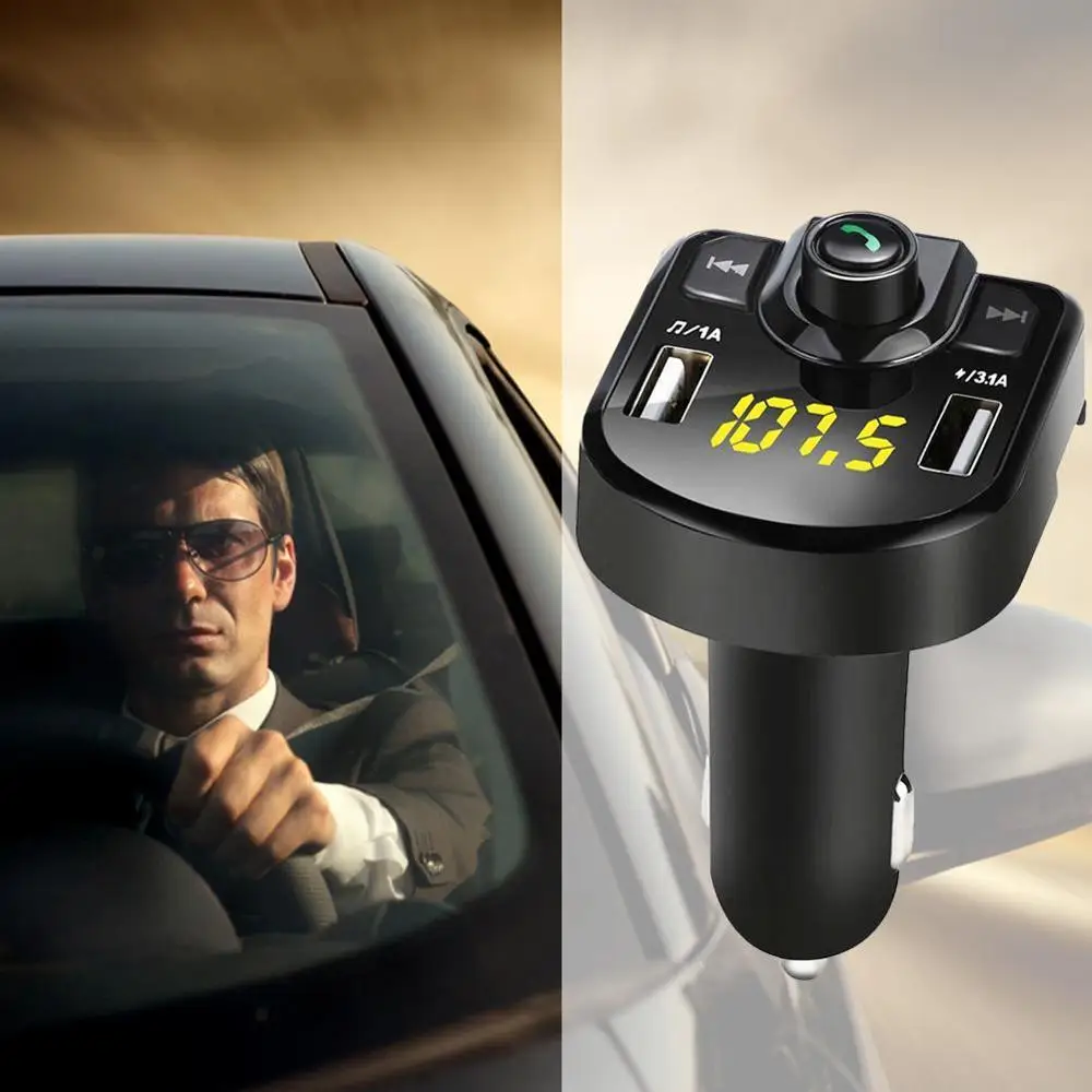 Светодиодный дисплей Напряжение батареи 4.1A Bluetooth автомобильное зарядное устройство Комплект двойной USB MP3/WMA/WAV порт fm-передатчик MP3 телефон музыкальный плеер