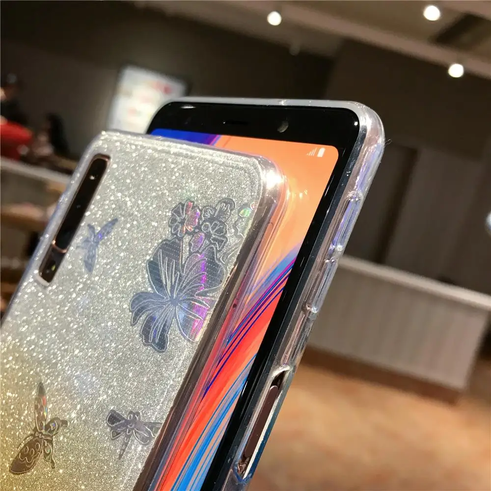 Градиент Buterfly Цветок Блестящий чехол для sony Xperia XZ4 XZ3 XZ2 XZ1 XZ X Z5 XA3 Ultra XA2 XA1 XA Чехол Мягкий ТПУ телефонные чехлы