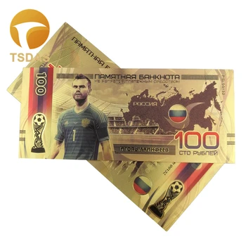 

Colorful Russia Banknotes 100 Ruble Bank Note In 24K Gold Plated for Gifts