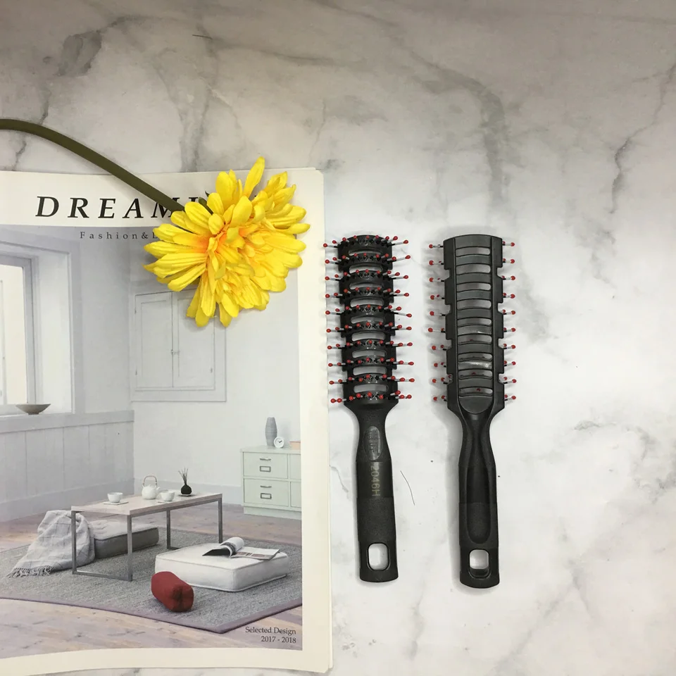 1 PC Black PP Plastic Hair Comb Men Oil head Chop Comb Anti-Static Massage Comb For Hairstyling Tool Rubber Handle Scalp Massage