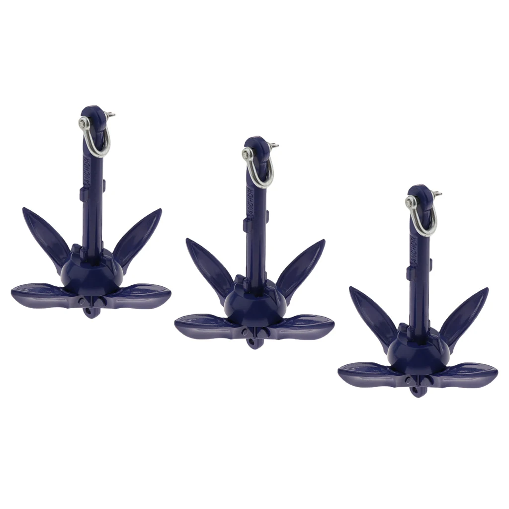 3x Aluminum Folding Anchor System Canoe Kayak Raft Sailboat Fishingboat