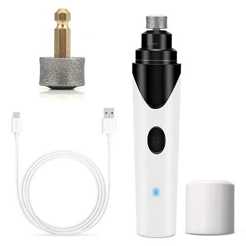 Trimmer With 1 Head Электрическая дрель для ногтей для домашних животных, шлифовальная машина для собак, кошек, зарядка через usb, перезаряжаемая машинка для стрижки ногтей, машинка для стрижки собак, кошек, лап, триммер для ухода за ногтями, инструменты - Цвет: Trimmer With 1 Head