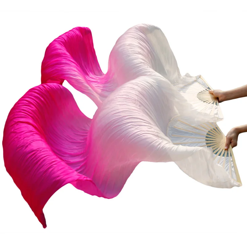 Настоящий шелк/имитация шелка галстук окрашенный танец живота веер бамбуковые ребра длинные шелковые вентиляторы танцы практика сценическое представление смешанные цвета вентиляторы - Цвет: Color16