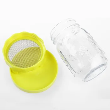 

Plastic Sprouting Lids Stainless Steel Wide Mouth Mason Jar Germination Net Cover Plastic Water Tray for Making Organic Sprout