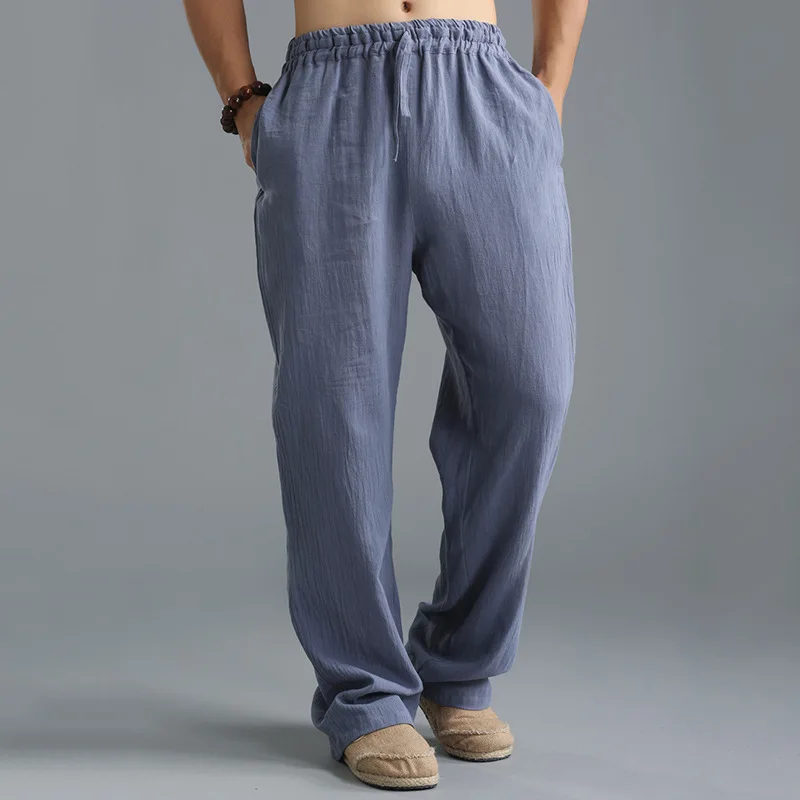 

Men Sweatpants Tai Chi Kungfu Pant Linen Loose Wide Leg Bloomers Running Jogger Fitness Casual Martial Arts Yoga Pant Activewear