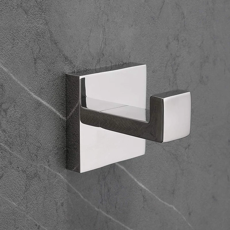Top-Bath Towel Hook SUS 304 Stainless Steel Square Clothes Towel Coat Robe Hook Cabinet Closet Door Sponges Hanger for Bath Kitc