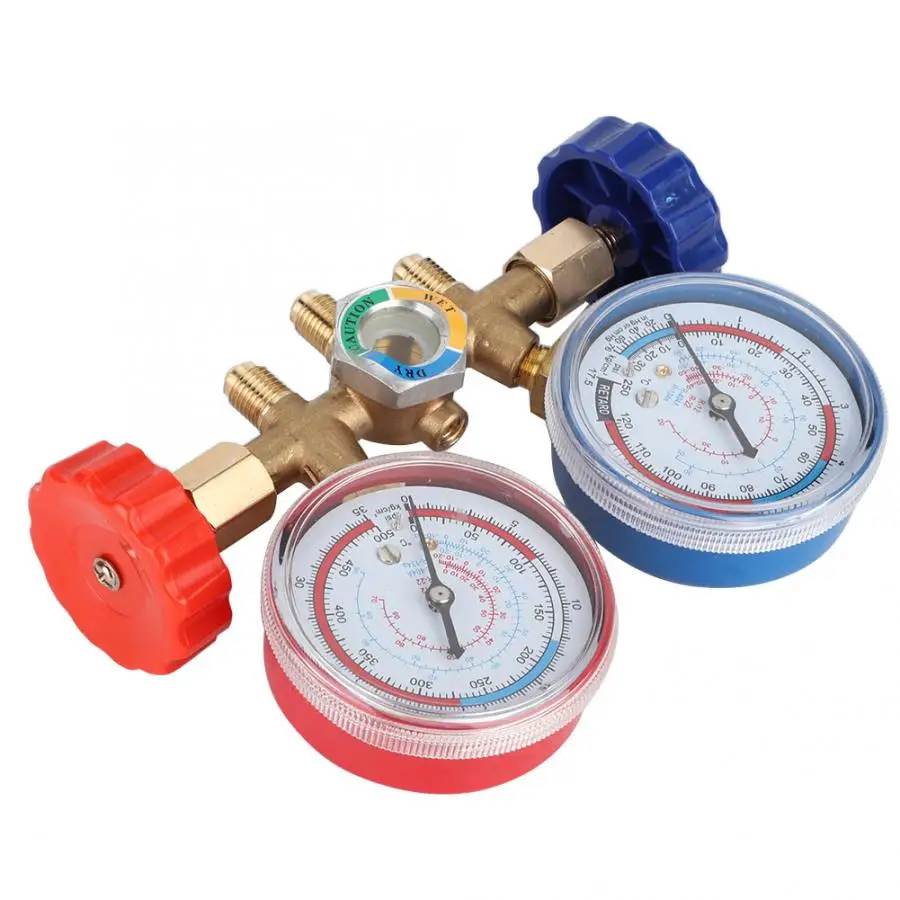 500PSI хладагент кондиционер инструменты AC диагностический коллектор комплект датчиков с 3 шт. шланги для R502 R12 R22 давление чтения