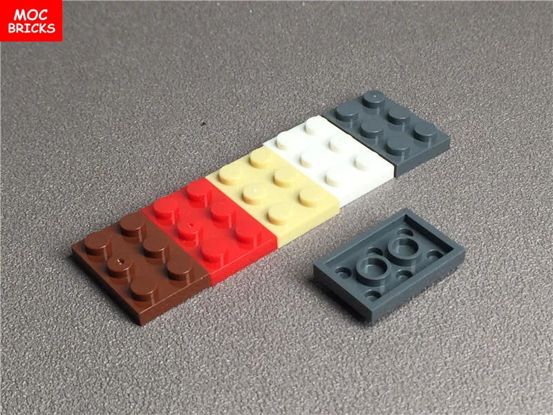 20 шт./лот кубики Moc Белый Красный Коричневый тарелка 2x3 подходит с 3021 DIY Развивающие строительные блоки экшн-фигурки Детские куклы Подарки
