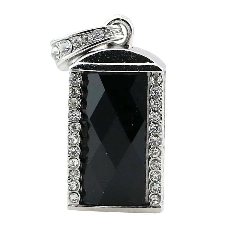 Новейшая флешка, USB флеш-накопитель, u-диск, флеш-накопитель, 32 ГБ, 16 ГБ, 8 ГБ, 4 Гб, Алмазное ожерелье, карта памяти, флеш-карта, подарок для девочки - Цвет: Черный