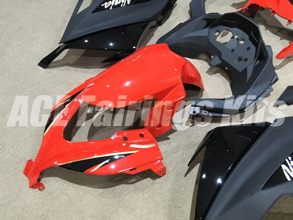 ABS обтекатель комплект для Kawasaki Ninja300 EX300 300R 2013 13 14 15 16 17 Обтекатели набор(литья под давлением) красный черный