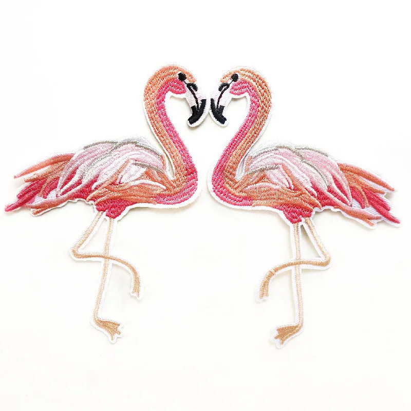 Фламинго нашивки на одежду вышитые патчи одежда милый пришить эмблема ткани