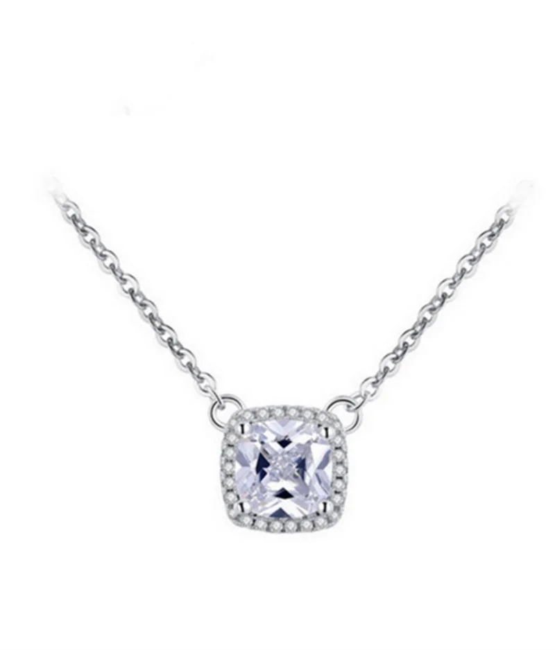 YHAMNI Настоящее серебро 925 Пробы Ювелирные наборы с S925 штампом 3ct CZ Диамант кольцо ожерелье серьги свадебный ювелирный набор YS033