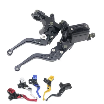 

22cm 7/8 Motorcycle Master Cylinder Levers Hydraulic Brake Pump Clutch Lever Reservoir For ducati monster 796 suzuki gs 500