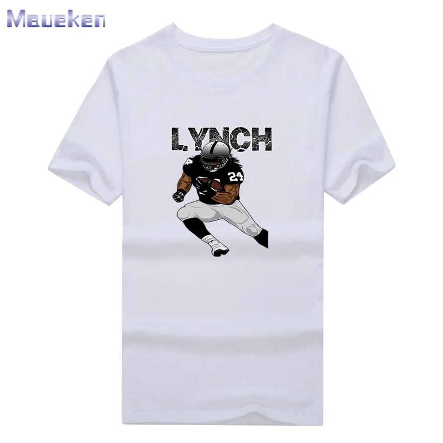 Marshawn Lynch#24 зверь индивидуальный дизайн футболка хлопок футболка для поклонников подарок 0905-2 - Цвет: 2