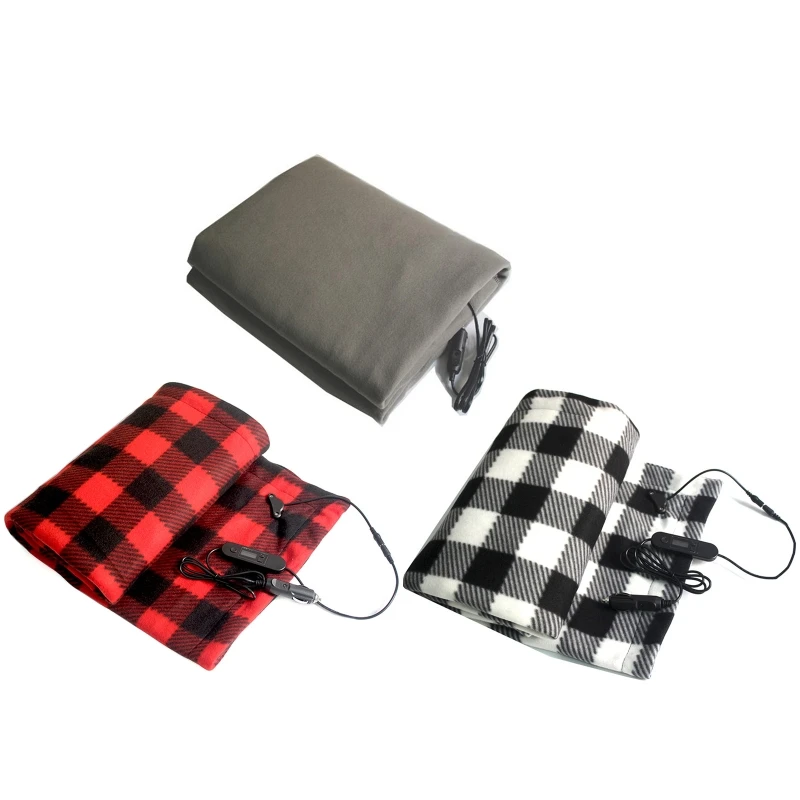 

Car Heated Blanket Electric Soft Electric Pad Christmas Blanket Car Travel Blanket 4 Heat Settings with 1 hr Timer 100x60cm