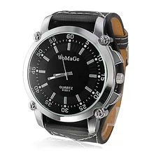 WoMaGe брендовые Большие женские часы Роскошные модные часы женские кожаный ремешок Кварцевые черные наручные часы женские zegarek damski