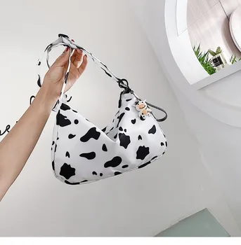 

2020 new female bag small bag Japanese Harajuku cow canvas armpit bag Korean wild cute student shoulder messenger bag